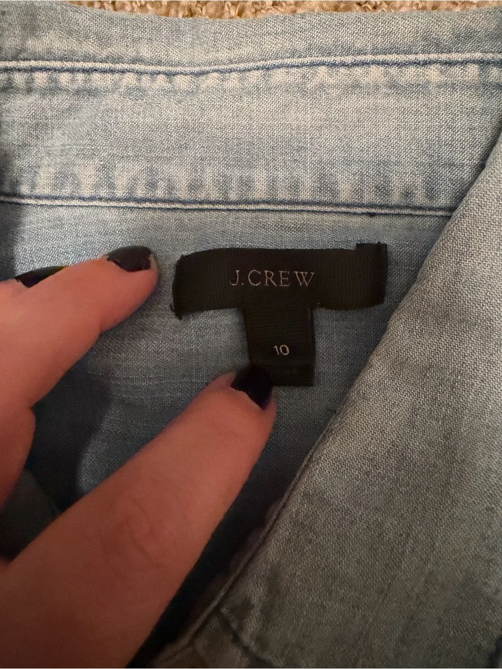J. Crew Light Blue Denim Button-Down Shirt